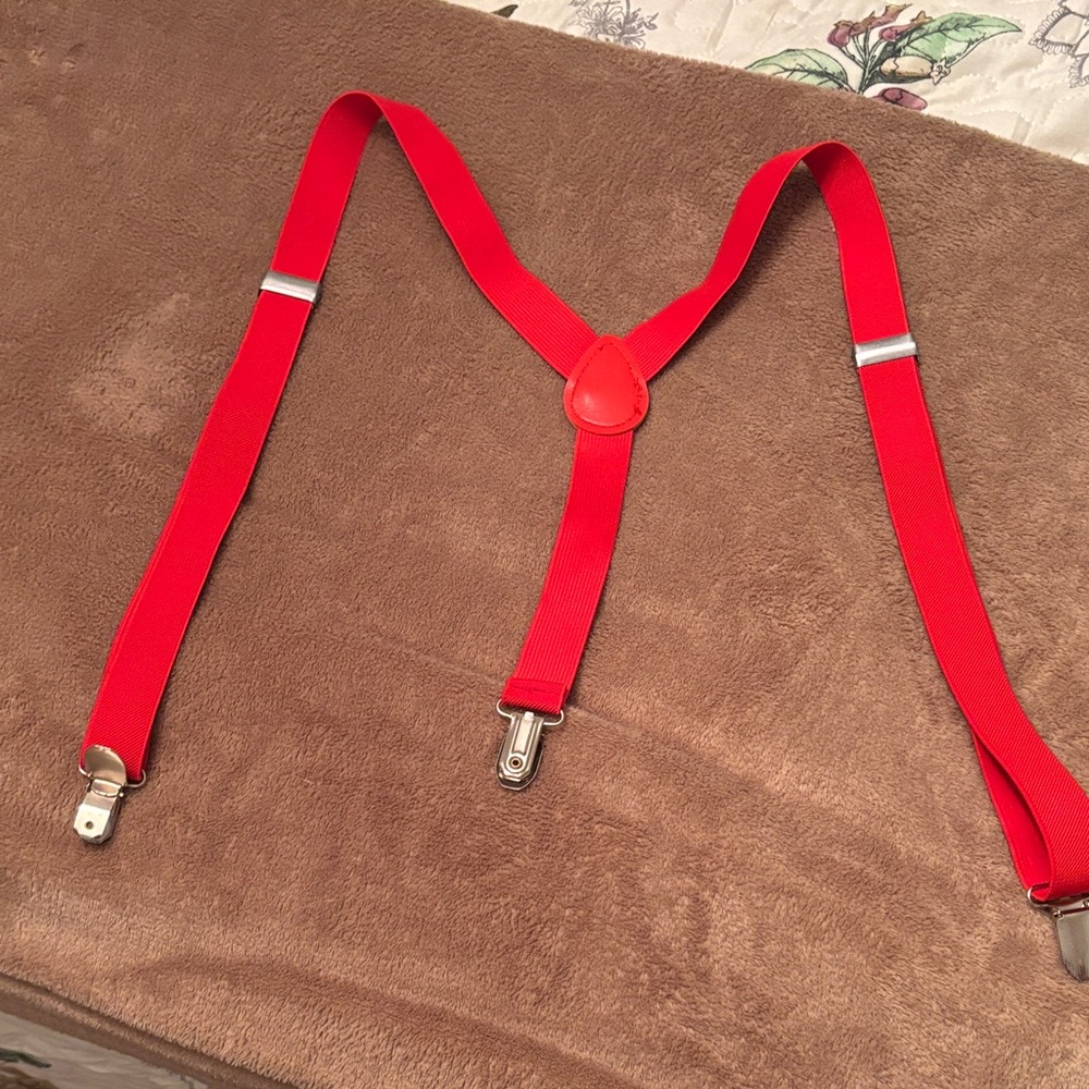 Vibrant Red Men's Suspenders‎